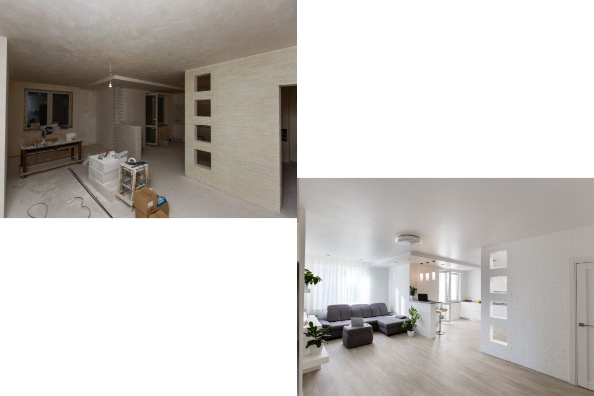 before and after wall interior painting service