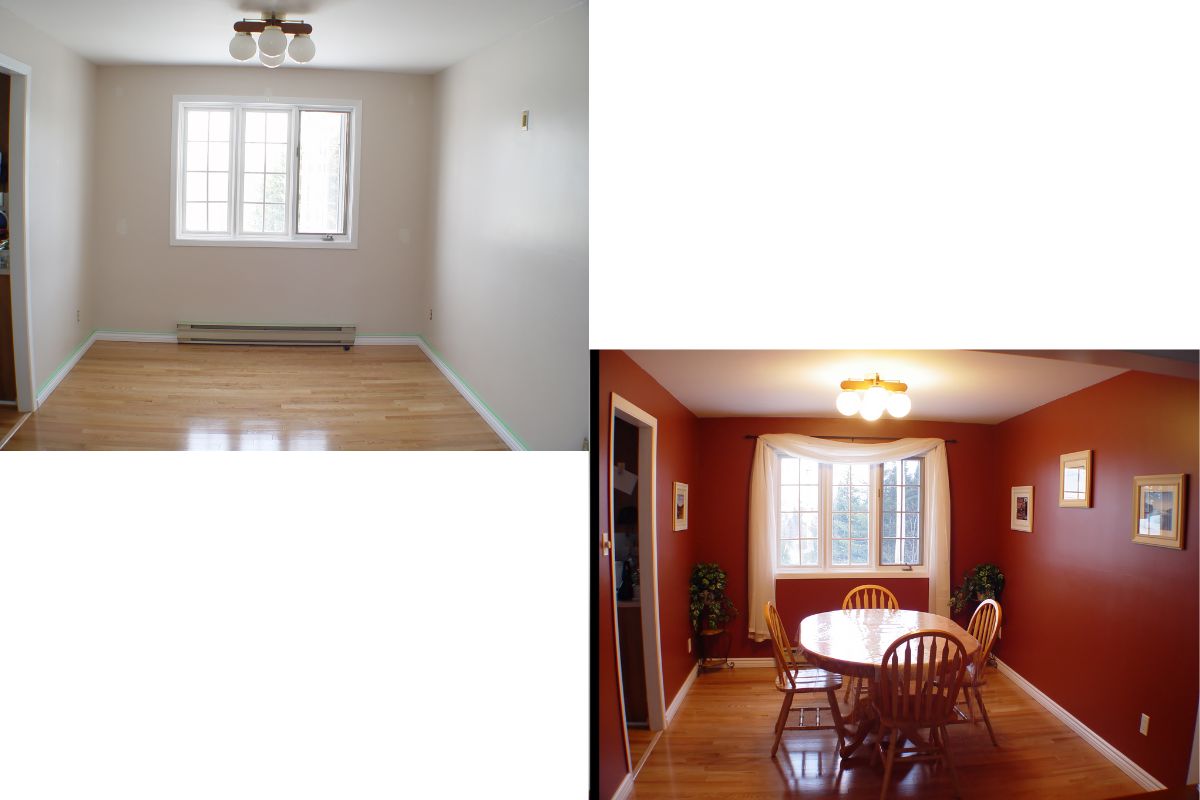 dining room before and after interior painting service